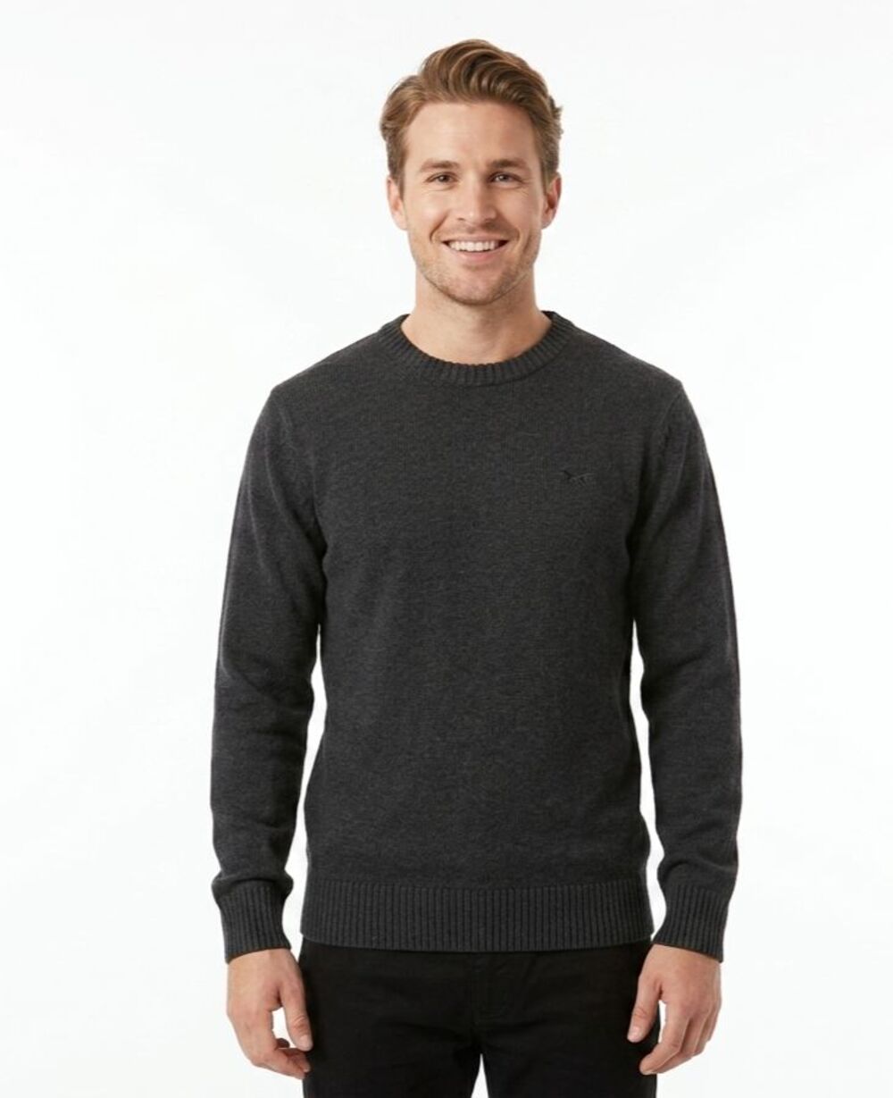 Rodd & Gunn Gunn Crew Neck Sweater Mens Medium Charcoal Grey 100% Cotton EUC